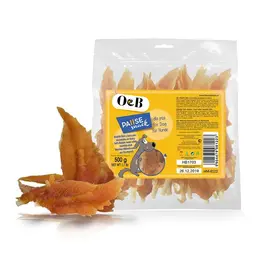 O&B חטיף עור פילה עוף רך 500 גרם - חטיפים אריזות חיסכון לכלב