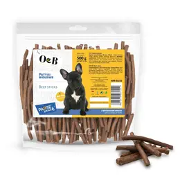 O&B חטיף מקלות בקר 500 גרם לכלבים