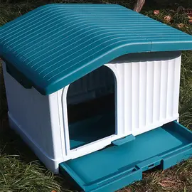 מלונה פלסטיק גג משופע 2 גודל: 88*74*61.6