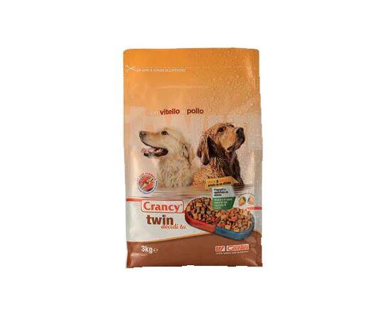 קראנצ'י טווין 3 ק"ג מזון לכלבים מבוגרים - עגל ועוף
