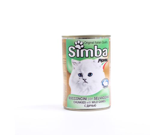 אוכל לחתולים שימורי סימבה נתחי בשר צייד לחתול                                            415 גרם Simba Chunkies with Wild Games