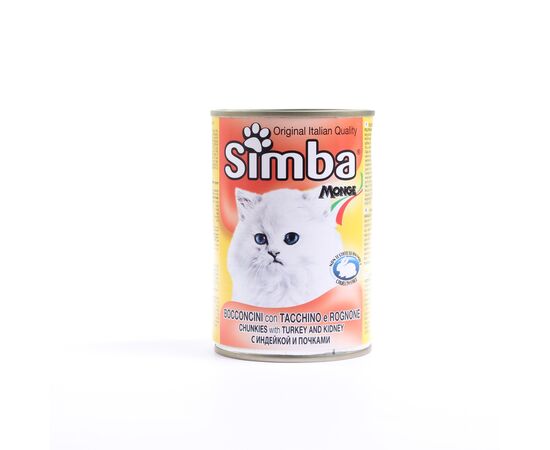 אוכל לחתולים שימורי סימבה הודו וכליות לחתול                                             415 גרם Simba Turkey &amp; Kidney Canned