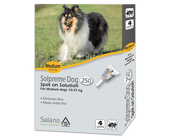 אמפולות סולפרם פרעושים לכלבים במשקל 10-25 ק"ג סולאנו / SOLANO