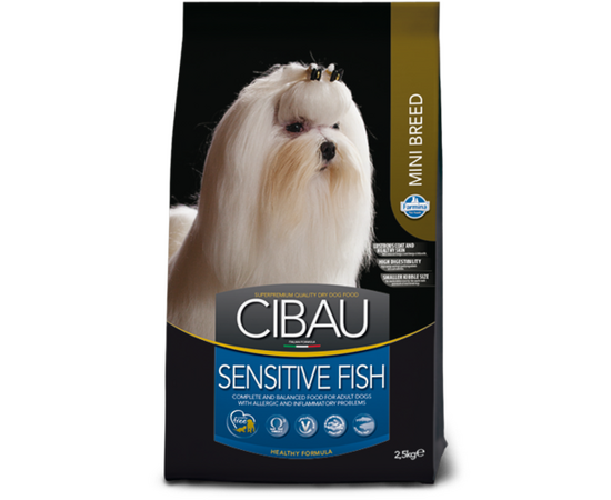 מזון יבש בוגרים גזע קטן דגים 2.5 ק"ג לכלבים - סיבאו / CIBAU