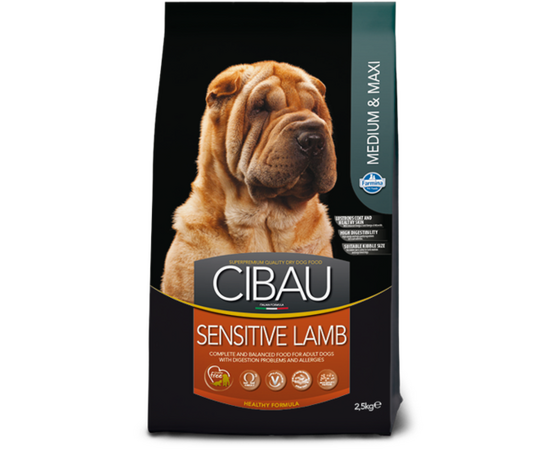 מזון יבש בוגרים גזע בינוני וגדול כבש 2.5 ק"ג לכלבים - סיבאו / CIBAU