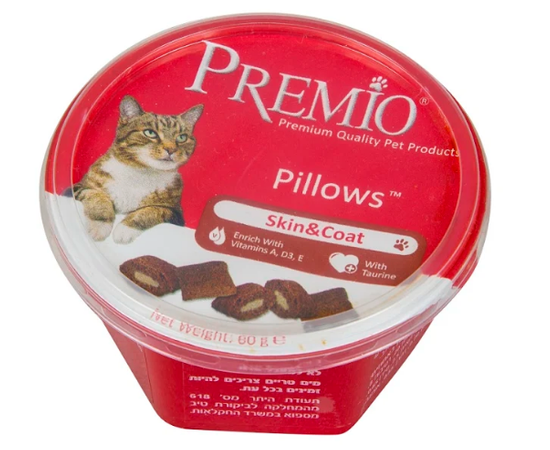 חטיף כריות לחתול עור ופרווה 60 גרם פרמיו / PREMIO
