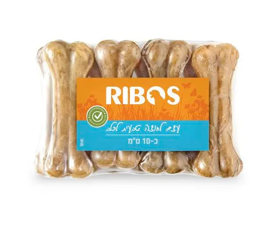 עצם לחוצה טבעית כ10 ס"מ לכלבים ריבוס / RIBOS