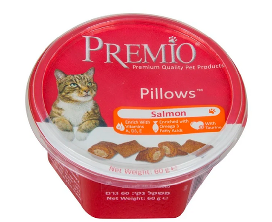 חטיף כריות לחתול סלמון 60 גרם פרמיו / PREMIO