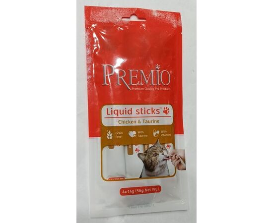 חטיף ליקוויד סטיקס עוף וטאורין 56 גרם לחתולים פרמיו / PREMIO