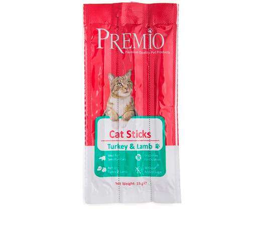 חטיף סטיק לחתול הודו וכבש 15 גרם פרמיו / PREMIO