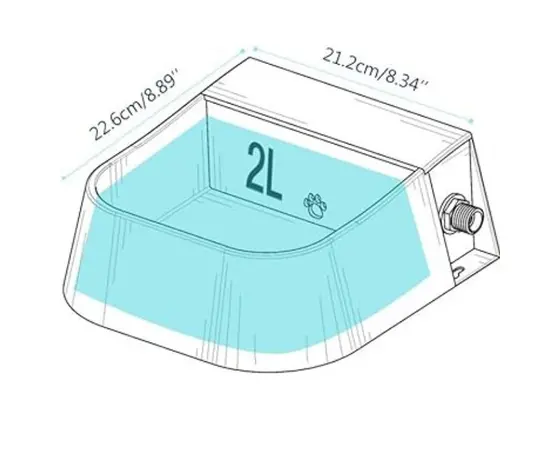 שוקת מים 2 ליטר לבעלי חיים כחול מפלסטיק, 2 image