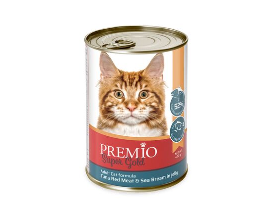 שימור פרמיו לחתול טונה בציפוי דג דניס בג'לי 400 גרם