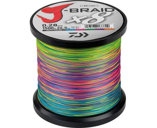 DAIWA J-BRAID 8 BRAID 1500M צבעוני MC P.E. #4 0.28MM - חוט