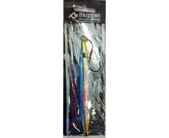 SKIPPER STINGER JIG 40G BLUE CHROME PINK DOT 003 