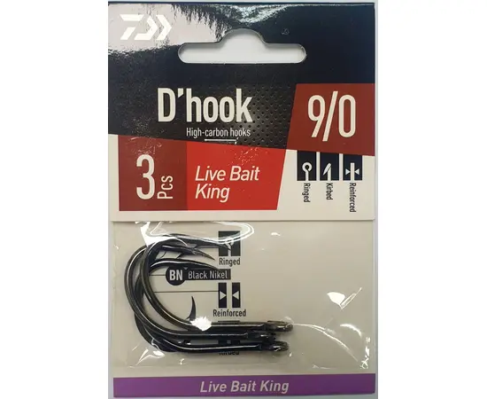DAIWA LIVE BAIT KING HOOK NO. 9/0 