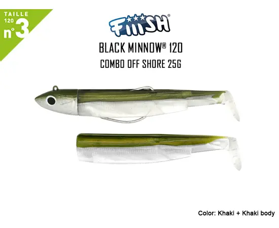 FIIISH BLACK MINNOW COMBO NO.3 OFFSHORE 25G BM191 KAKI 