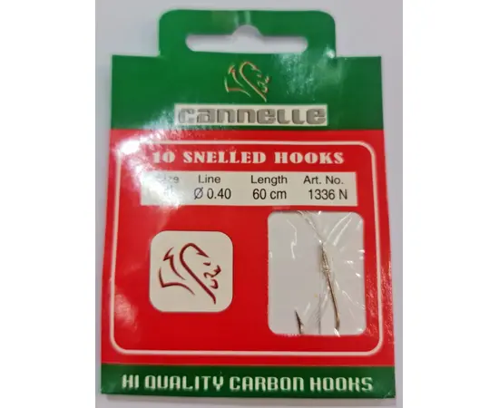 CANNELLE SNELLED HOOKS 1336 SIZE 8 - קרס  קשור עגול/נורבגי 
