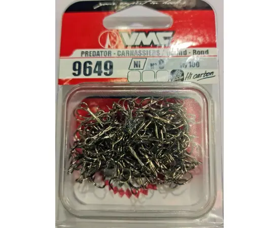 VMC 9649NI TREBLE HOOK SIZE 5 100PCS. - קרס משולשת ניקל 100 יח 