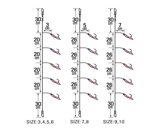 SASAME S-863 EX-Rubber Sabiki (pink) , 8 image