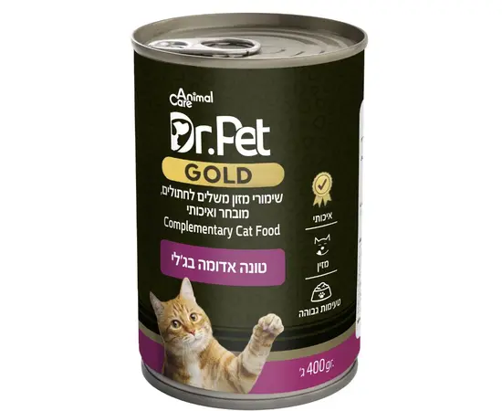 דר פט גולד טונה אדומה בג'לי לחתול 400 ג''ר