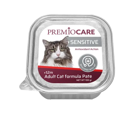 PremioCare Sensitive Paté 100 גרם – מזון רטוב לחתולים עם עיכול רגיש
