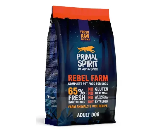 מזון Alpha Spirit Rebel Farm בשר ודגים לכלבים בוגרים 1 ק"ג