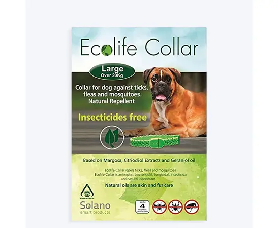 קולר טבעי לפרעושים וקרציות לכלבים גדולים – Ecolife Collar L