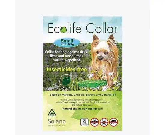 קולר טבעי לפרעושים וקרציות לכלבים קטנים – Ecolife Collar S