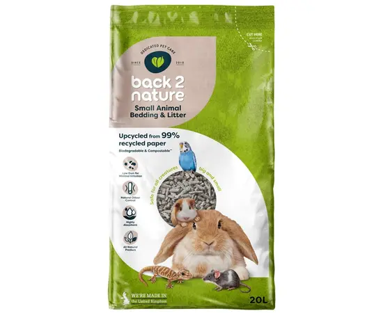 מצע נייר דחוס לבעלי חיים קטנים – FibreCycle Back-2-Nature 20 ליטר