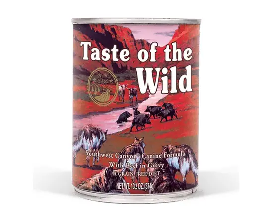 Taste of the Wild שימור בקר לכלבים 374 גרם
