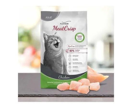 Platinum MeatCrisp עוף לחתולים 3 ק"ג – מזון יבש פריך עם 83% עוף טרי