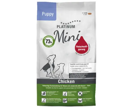 Platinum Mini Puppy מזון עוף לגורים מגזעים קטנים