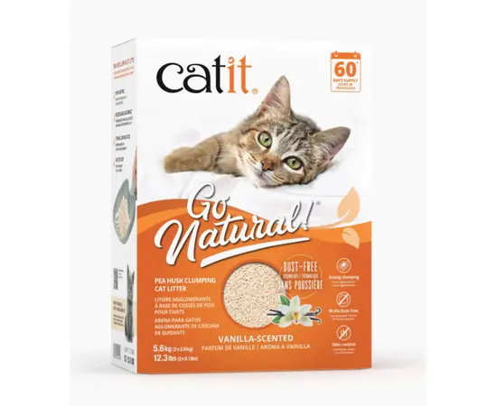 חול לחתולים אפונה מתגבש בריח וניל Catit Go Natural