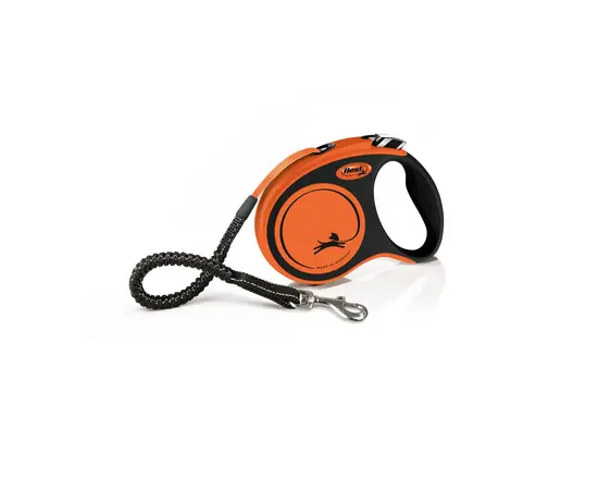 רצועה נמתחת Flexi Xtreme כתום ושחור מידה S – רצועה 5 מטר חזקה ובטוחה לכלבים עד 20 ק"ג