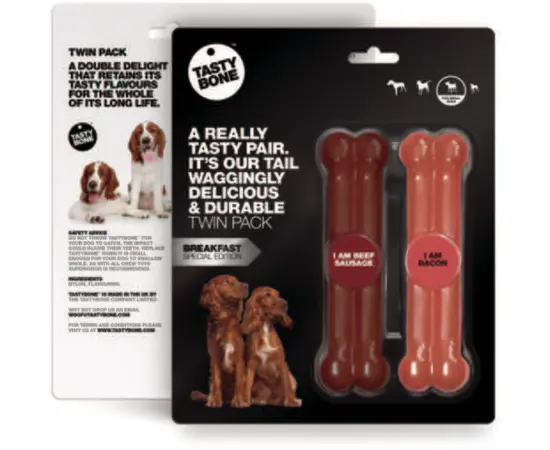 טעסטי בון – עצמות בקר ובייקון לכלבים (ניילון איכותי)