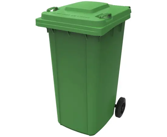 פח אשפה פלסטיק עם גלגלים 240L ירוק לבית - ייבוא מצרים
