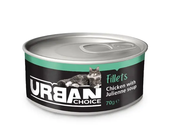 מעדן אורבן צ'ויס עוף במרק חתולים 70 גר'