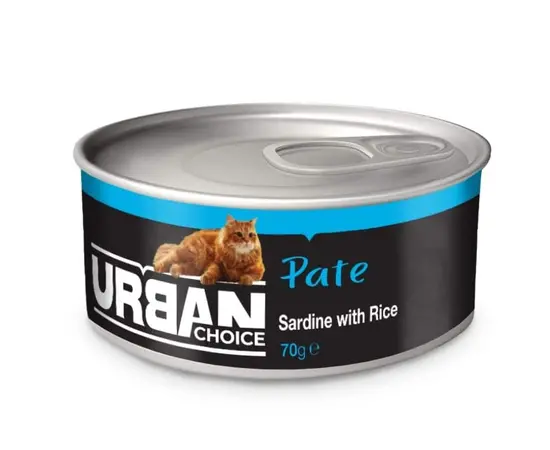 אורבן צ'ויס פטה סרדינים עם אורז לחתולים 70 גרם