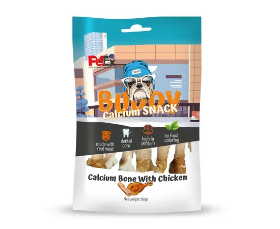 באדי סנאק עצם קלציום בציפוי עוף בשר 80 גר