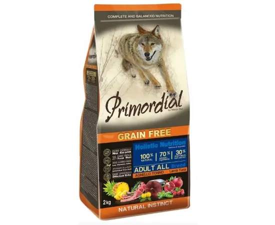 פרימורדיאל טונה אדומה וטלה דגנים חינם לכלב 12 ק"ג