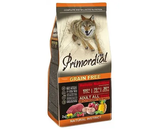 פרימורדיאל מקרל מעושן ואפלו לכלבים ללא דגנים 12 ק"ג