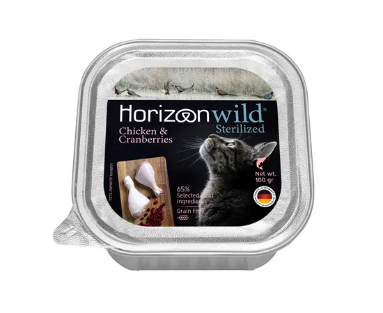 מעדן הורייזן עוף וחמוציות לחתולים 100 גרם מעדן הורייזן עוף וחמוציות לחתולים 100 גרם