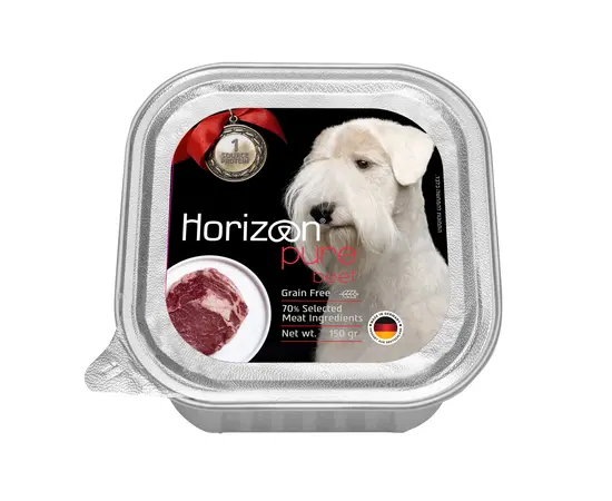 מעדן בשר הורייזן לכלבים 150 גרם – מזון פיור בקר מוגש בשימורים מעדן בשר הורייזן לכלבים 150 גרם – מזון פיור בקר מוגש בשימורים