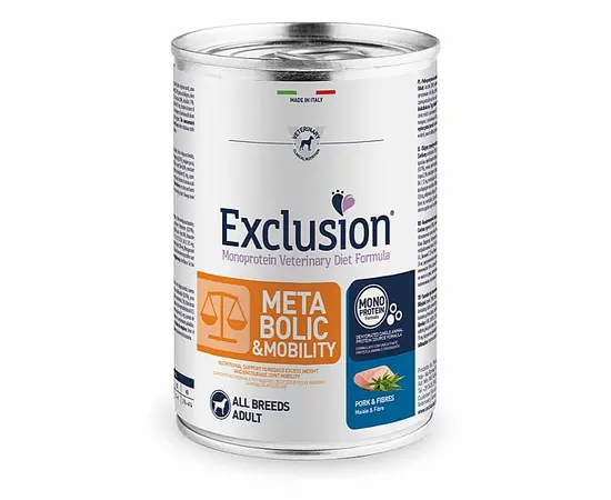 שימור רפואי לכלבים אקסלוז'ן מטבולי ומוביליטי – 400 גרם – תמיכה במשקל ומפרקים