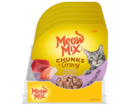 מעדן מיאו מיקס טונה וסרטנים ברוטב ל חתולים 78 ג, 2 image