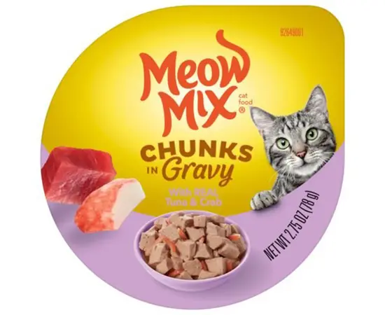 מעדן מיאו מיקס טונה וסרטנים ברוטב ל חתולים 78 ג