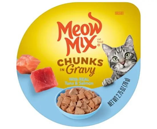 מעדן מיאו מיקס טונה וסלמון ברוטב 78 ג לשימורים לחתולים