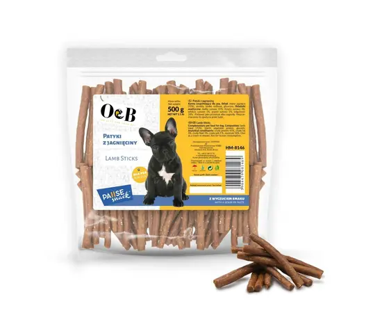 O&B חטיף כבש לממ"ד 500 גרם לכלבים - חטיפים באריזות חיסכון