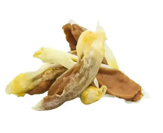 חטיף אוזני ארנב עם עוף 500 גרם O&B לכלבים - אריזת חסכון