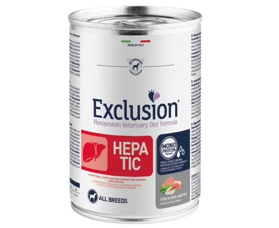 שימור רפואי דיאטטי לכלבים עם בעיות כבד הפטיק 400 גר אקסקלוז'ן